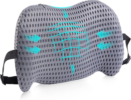 Lumbar Support Pillow for Office Chair, Memory Foam Car Back Cushion | Lumbar Pillow Lower Back with 4d Mesh Cover Adjustable Straps, Ergonomic Chair Back Pillow for Office, Car, Gaming Chairs by BYMECOST