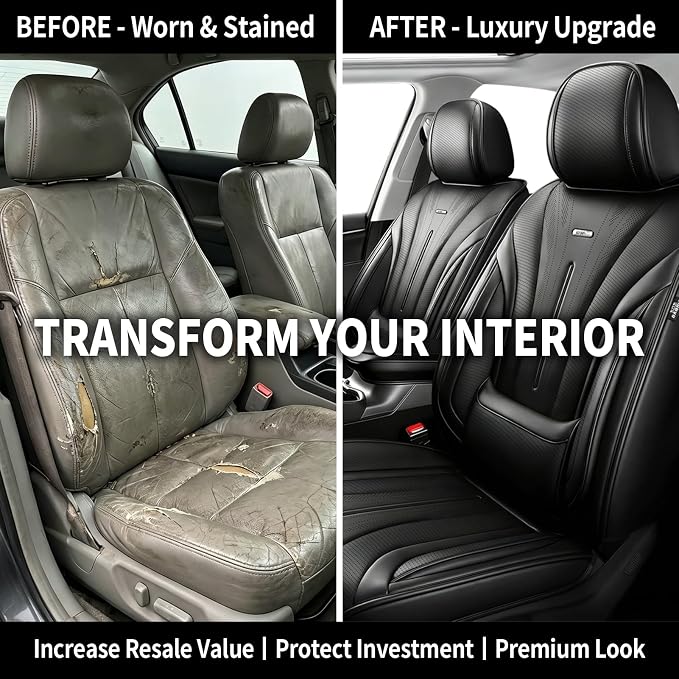 Fit CX-50 Seat Covers Custom Fit for Mazda CX-50 2023-2026, Front Pair | Premium Leather Full Coverage Protectors, Waterproof, Breathable, Scratch Resistant, Easy Wipe, Airbag Compatible, Black - Image 4