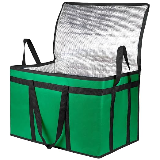 Bodaon Insulated Food Delivery Bag, XXXL Grocery Cooler Bag, Green, 1Pk | Pizza Delivery Bags for Hot/Cold Food, Commercial, Large Capacity Reusable Warming Bag, Catering Warmers for Parties/Picnic - Image 7