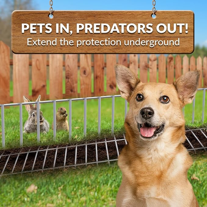 Dig Defence Original Gate Plate, 4 Pack with 2 Sm/Md Animal Barrier | Made in USA, Ideal Gift for Pet Lovers, Dog Digging Deterrent, Underground Gap Filler for Dogs or Rabbits - Image 5