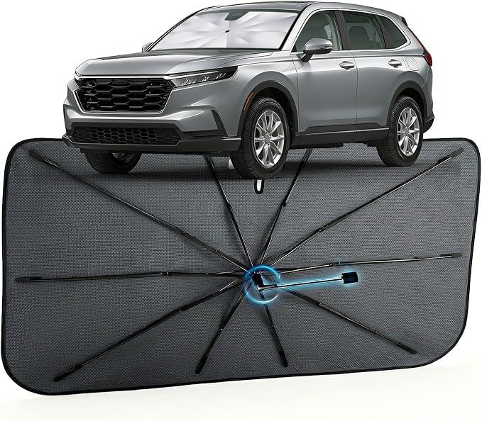 Windshield Sun Shade Umbrella for Honda CRV 2023-2026, 1:1 Fit Sunshade | [Reflective Coated Fabric] Car Shades Sun Visor Keep Car Cool and Protects Interior, Sunshade Umbrella for Front Window by MakeLifeBetter