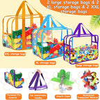 6 Color Toy Storage Bags with Labels, Reusable Clear PVC Board Game Storage, Travel Waterproof Organizer Bags with Zipper Large Capacity (L, XL, XXL) - Image 3