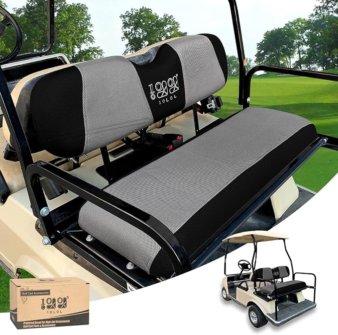 10L0L Golf Cart Seat Covers for Yamaha EZGO Club Car Seat Towel Cushion | Breathable Mesh All-Season Front/Rear Seat Blanket, UV Resistant, Cool Comfort, Machine Washable, Easy On, Great Golf Gift by 10L0L