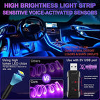 LivTee Smart LED Car Lights Interior with USB Port, LED Strip Fiber Optic Ambient Lighting Car, Wireless App Control, Sync to Music, Car Decorations Interior Accessories Gifts for Women Men, 6 in 1 - Image 2