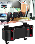 Car Headrest Backseat Cup Holder 3.7", Seat Back Organizer with Hooks | High Capacity 4 in 1 Seat Back Organizer, Multifunctional Storage for Car Travel Accessories Compatible with Most Vehicles by Unknown