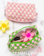 Checkered Makeup Bag for Purse, Small Cosmetic Pouch,Pink Green,6 Pack | Cute Zipper Makeup Organizer for Women, Travel Essentials, Toiletries, Makeup Brushes, Beauty Accessories&Bridesmaid Gifts - Image 4