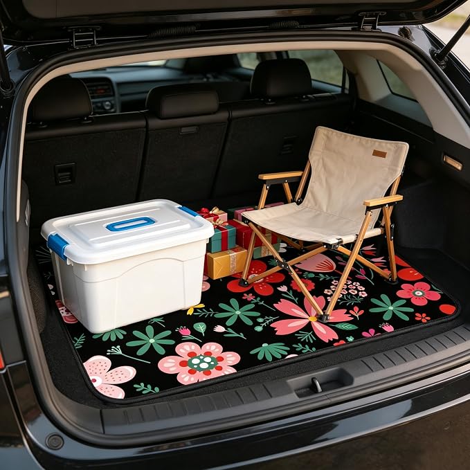 Universal Car Trunk Mat 29" x 39",Multicolor Floral,Butterfly Etc,Anti-Slip Easy to Clean, Trunk Protective Mat, Sporty Vehicle Interior Accessories Suitable for Most Car Models. - Image 7