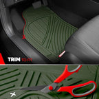 Motor Trend FlexTough Performance All Weather Rubber Car Floor Mats - 3 Piece Floor Mats Automotive Liners for Cars Truck SUV, Heavy-Duty Waterproof (Green) - Image 5