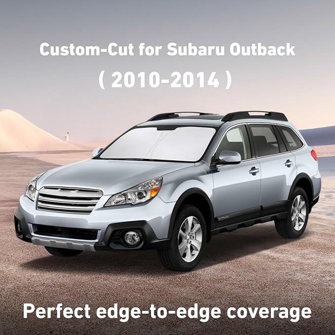 EcoNour Windshield Sunshade Compatible for Subaru Outback 2010-2013 2014 | Sun Visor for Front Windshield & Window Sun Shade Cover, UV Heat Blocker & Protector, Car Accessories - Image 2