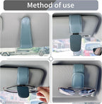 TILDOSAC Sunglasses Holder for Car Visor, Leather Magnetic Sunglass Holder for Car with Clip, Blue - Image 3
