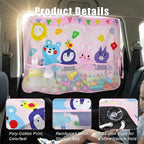 Car Window Shade for Baby, Car Sun Shade Curtain with Storage Pockets & Suction Cups, Cartoon Sun Blocker Blind for Side Windows, Blocks Heat, Privacy Cover for SUV Sedan (Critter Crew) - Image 5