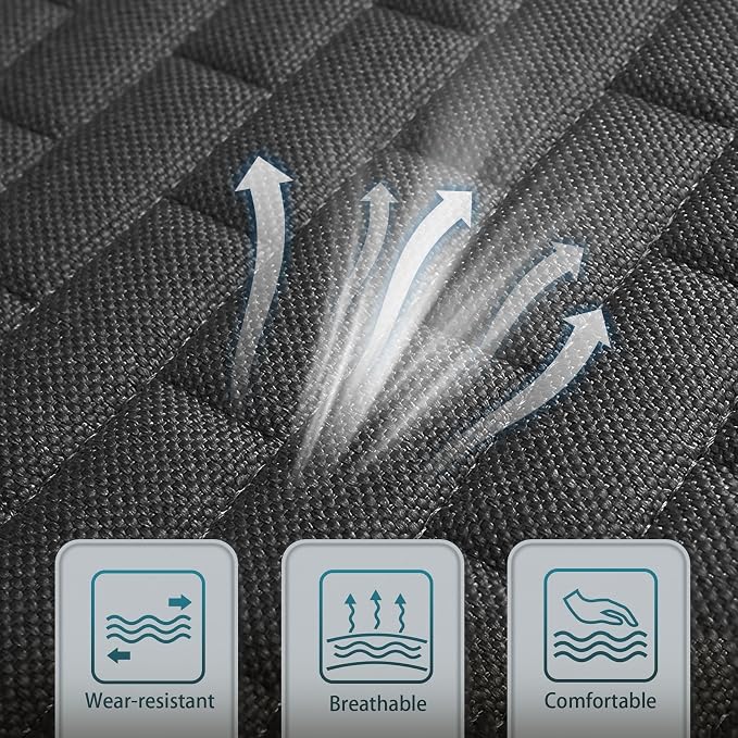 Black Linen Car Seat Covers Front Seats 2 Pcs Seat Covers for Car Truck SUV | Front Seat Covers with Storage Pocket, Bottom Auto Seat Cushion Pad Mat for Most Vehicles - Image 5