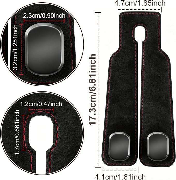 SUKIPIN Car Hooks, Car Seat Headrest Hooks for Purses and Bags 2-Pack Black | Car Accessories for Women, Solid Durable Construction, Quick Tool-free Mounting, Universal Fit for Most Vehicle Headrests - Image 2