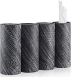 SINGARO Car Tissue Holder, 4 Pack Car Cup Holder Facial Tissues with Travel Tissue Bag, Quick and Convenient Flower Combination Car Tissue Box(4 Canisters/200 Tissues) Gray by SINGARO