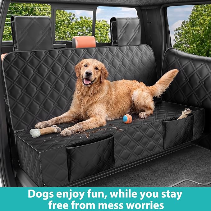 Surfcabin Dog Car Seat Cover for Back Seat & Door Protector Set for Trucks | 600D Oxford, Scratch‑Resistant, Non‑Slip, Machine‑Washable, Seat‑Belt Openings, Designed for Full‑Size Crew Cab Pickup Trucks - Image 3