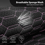 CAR PASS 3D Foam Mesh Leather Car Seat Covers Front Seats,Breathable Mesh Front Seat Covers for Women,Universal Fit for Cars SUV Truck Sedan Van Automotive, Armrest Airbag Compatible,Black and Pink - Image 5
