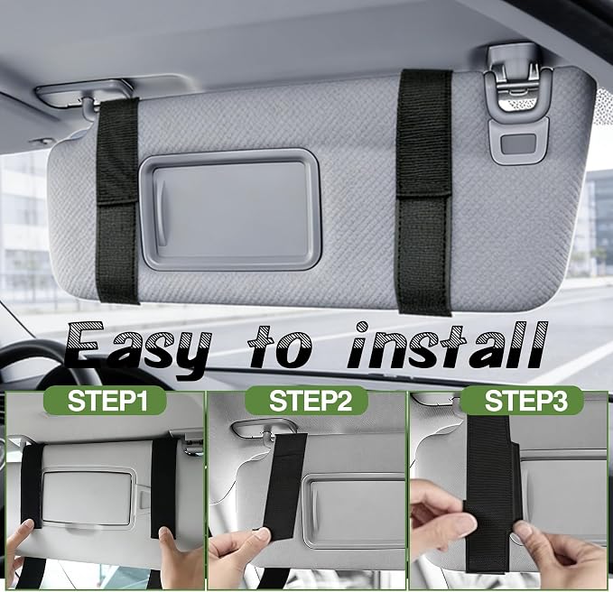 Car Sun Visor Organizer, Fits Most Cars Trucks SUV Jeeps Patrols—Black | Tactical Molle Panel Visor Storage Organizer with Sunglasses Holder for Police Gear & Overland Accessories - Image 5