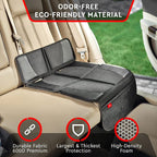 Helteko Car Seat Protector, 2 Pack Seat Protection Mat with Thick Padding, Durable Waterproof Fabric, Leather Reinforced Corners and Mesh Pockets - Image 2