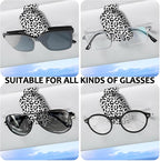 2 Pack Sunglass Holder for Car Visor, Universal Magnetic Car Sunglass Holder for Different Size Eyeglasses, Car Visor Accessories (Leopard-White) - Image 5