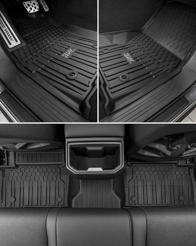 3W Floor Mats for Toyota Tacoma 2024-2026 Double Cab Automatic | TPE All Weather Custom Fit Liner With Metal Pedals For TRD/SR/SR5/Limited, Not For Hybrid Or XtraCab - Image 5