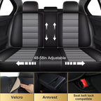 IKABEVEM Car Seat Covers fit for Subaru Crosstrek/XV Crosstrek 2016-2025 2026: Full Set Luxury Leather Automotive Seat Covers, Car Seat Protector(5 Seats, Black&Grey) - Image 2
