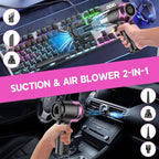 KMM Handheld Car Vacuum Cleaner, Hand Held Vacuum & Air Duster | 10000PA Strong Suction, Portable, 120W High Power, Cordless, Rechargeable, Multi-Nozzles & LED Light, For Home, Car, Office - Image 2