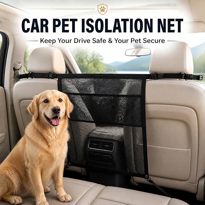 Dog Car Barrier for Car SUV Truck - Dog Net for Backseat Pet Divider Fit - Image 2