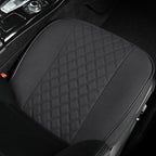 West Llama Linen Front Car Seat Cover Protector Anti-Slip Bottom Seat Cover Fits 95% of Vehicles,Wrapping Around The Bottom,Diamond Pattern(Black-1Pcs) - Image 2