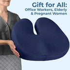 5 STARS UNITED Seat Cushion - Memory Foam Chair Cushion for Tailbone Pain Relief - Ergonomic Support for Coccyx, Sciatica & Butt - Office, Desk & Gaming Chair, Car Seat, Wheelchair, Blue Mesh - Image 7