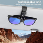 Veharvim Sunglass Holder for Car (2 Pack, One-Handed Operation, Gentle & Secure Hold, Silicone Padded, Universal Fits Sunglass and Car Visor) - Sunglasses Clip for Car Visor (Black & Silver, 4 Pack) - Image 6