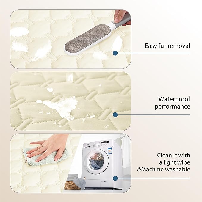 gogobunny Waterproof Pet Couch Cover, Dog Blanket, Furniture Protector | Breathable, Reversible Design, Easy Hair Removal, Lightweight Sofa Covers for Medium Dogs 30x80 Inch Dark/Light Cream - Image 6