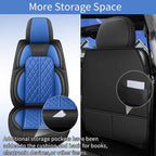 Car Seat Cover Custom Fit for Ford F150 2009-2026 Faux Leather Seat Cover Set Compatible with Regular Cab Super Cab Super Crew Pickup Truck Cushions (Black & Blue, Front Seat) - Image 5