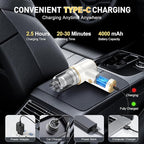 KMM Handheld Car Vacuum Cleaner, 9000PA Hand Held Vacuum & Air Duster | Strong Suction, 120W High Power, Portable, Cordless, Multi-Nozzles & LED Light, for Home, Car, Office - Image 4