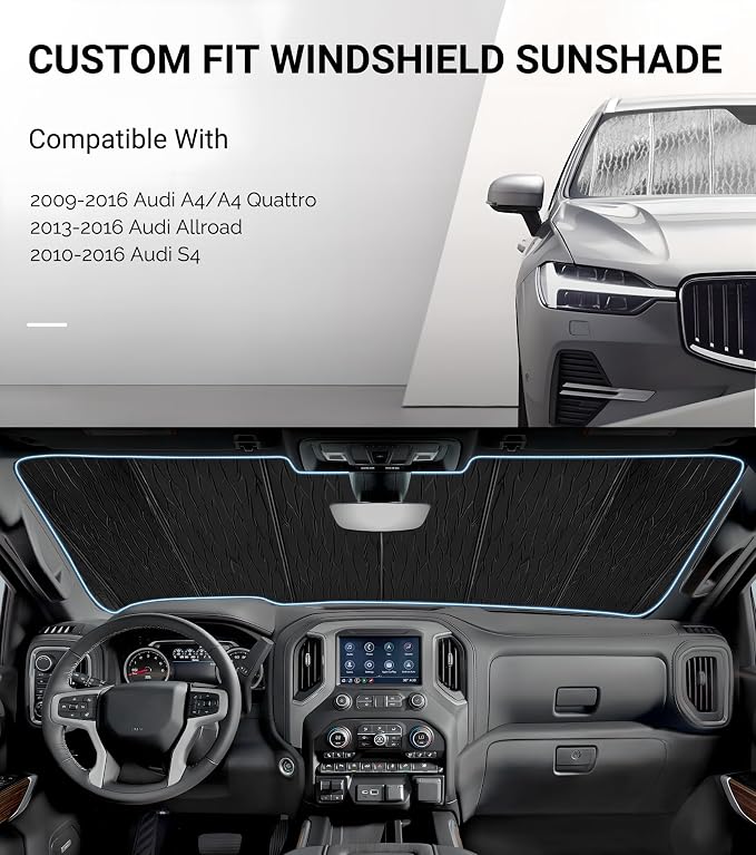 Pigenius Windshield Sun Shade for Audi A4/A4 Quattro 2009-2016, Allroad 2013-2016, S4 2010-2016 - AstraGuard - Image 2