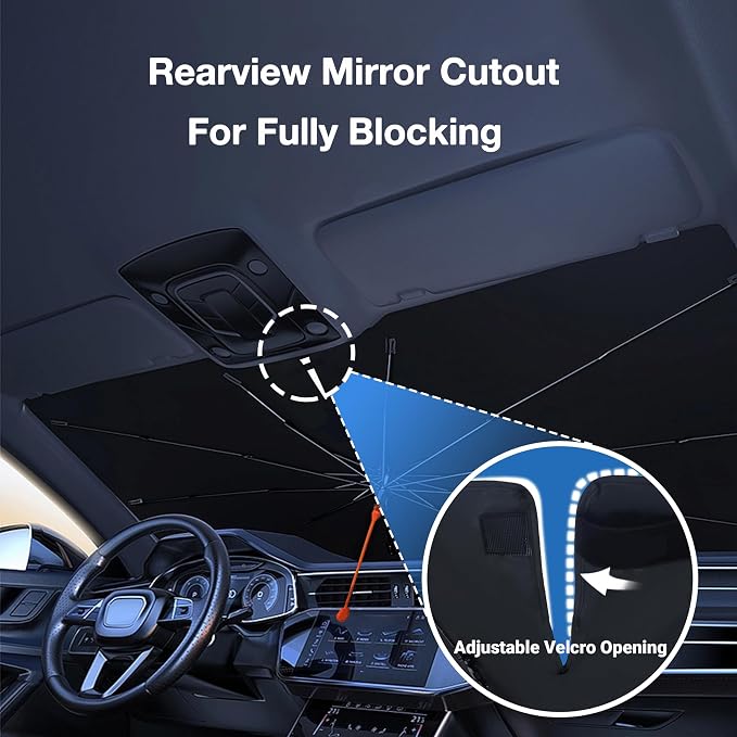 CHILL·TEK Funny Animal Car Windshield Sun Shade Umbrella, Christmas Duck Car Sun Shade Umbrella, Block UV Rays Heat Foldable Windshield Umbrella Sun Visor Protector - Keep Vehicle Cool for Cars SUV - Image 6