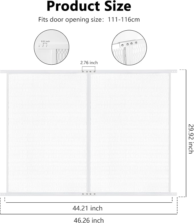 Guardian Steel Pet Grille Screen Door Protector for Dogs Pets Cats Scratch Protector Replacement (White, 48 inch) Screen Door Guard Pet Proof Rv Screen Door Grill Guards - Image 2