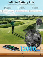 [Upgraded 2X Magnet] 2-Pack Magnetic Golf Cart Fan Rechargeable, 12000mAh Battery Operated Portable Fan with Light, Magnetic Base, Suitable for EZGO Club Car Yamaha, Golf Cart Accessories 2026 - Image 4