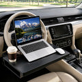 2-in-1 Steering Wheel Tray and Car Laptop Desk with Seat Gap Organizer | Carbon fiber look for working, eating or tablet use, fits standard round steering wheels,use only while safely parked by FCCNP