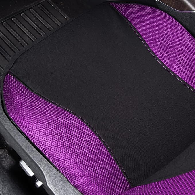 Flying Banner Butterfly car seat Covers ful Set Fashion Universal Lady Woman Female Rear Bench Split Colorized (2 Fronts, Purple) - Image 8