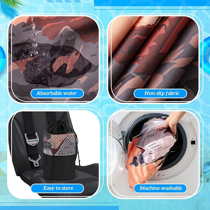 1 Pack Car Seat Towel Cover with Storage Bag, Mount Desert Island Style | 63 x 32 in Car Towel Seat Cover Non Slip Waterproof, Gym Workout Swimming Running, Machine Washable Sweat Absorbent Protector - Image 3