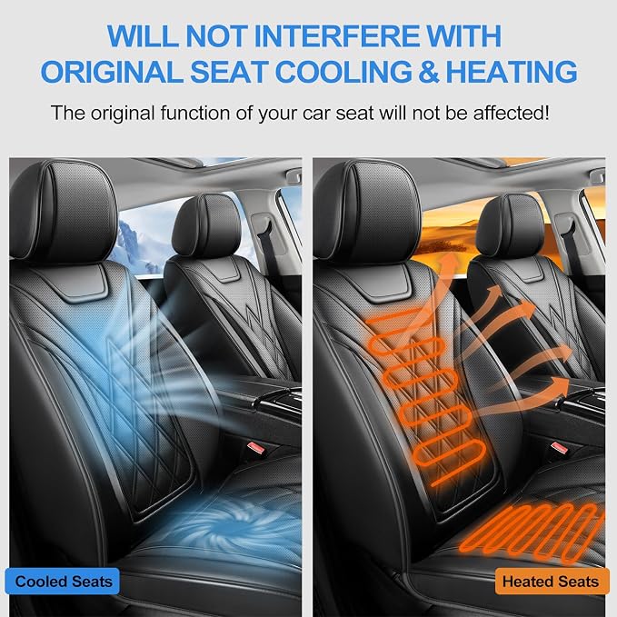 Car Seat Covers Compatible with GMC Yukon 2007-2025 2026 - Full Set 5 Seats Luxury Leather All-Weather Seat Cushions & Protectors, Waterproof & Breathable, Airbag Compatible (Black) - Image 7