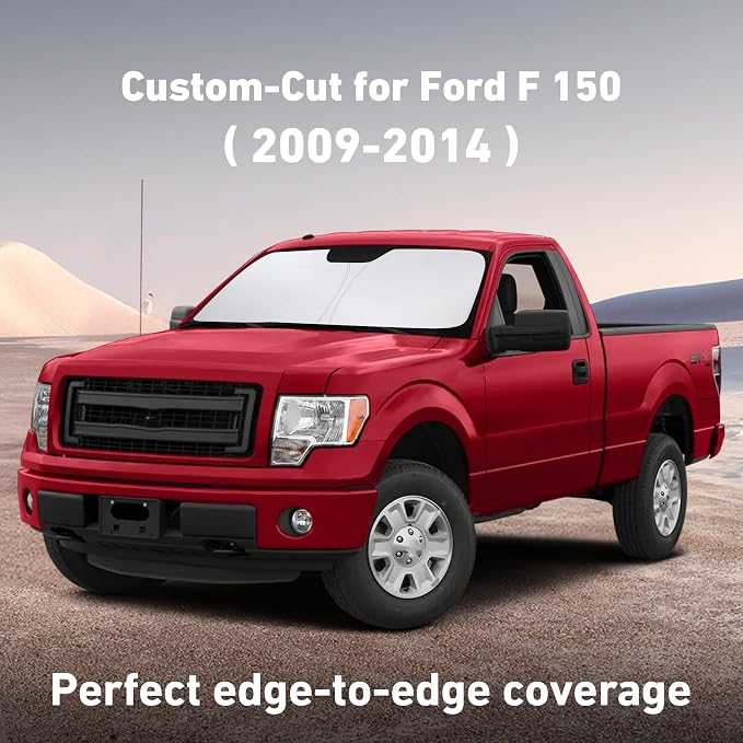 EcoNour Windshield Sunshade Compatible for Ford F150 2009-2012 2013 2014 | Sun Visor for Front Windshield & Window Sun Shade Cover, UV Heat Blocker & Protector, Car Accessories - Image 2