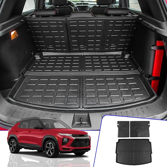Rongtaod Cargo Mat & Backrest Mats for Chevrolet 2021-2025 2026 Trailblazer | Trunk Mat Cargo Liner TPE All Weather Back Seat Cover Protector 2024 Chevy Trailblazer Accessories by Rongtaod
