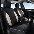 Coverado Automotive Seat Covers Front Seats, Luxury Car Seat Covers, Auto Seat Covers 2-Pack, Beige Driver Seat Protectors, Universal Fit for SUVs, Trucks, Sedans by COVERADOAUTO