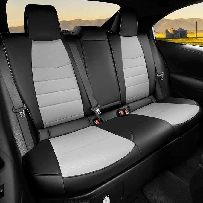 HKZ Customized Special seat Cover for Toyota Corolla (Black+Grey, 2023-2026 Corolla L LE (Non-Hybrid)) - Image 2