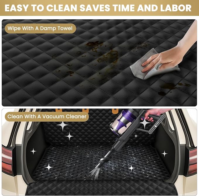 BONTHEE Waterproof SUV Dog Cargo Liner Mat - Heavy Duty Pet Seat Cover for SUV Sedan Van, Non-Slip Back Trunk Protector with Bumper Guard, Large Universal Fit (Black) - Image 6