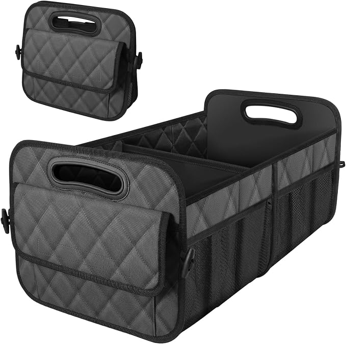 Deosk Trunk Organziers and Storage with Reinforced Handles,Car Accessories for Women/Men 50L Waterproof Polyester Trunk Organzier for Car/SUV/Minivan/Truck(Medium,Charcoal) by Deosk