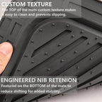 CAR PASS Heavy Duty Rubber Floor Mats 4-Piece Car Mat Set - Universal Waterproof Carbon Fiber Floor Mats for Car SUV Truck, Durable All-Weather Mats(Black) - Image 5