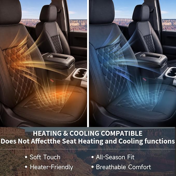 Custom Seat Covers for Silverado, Waterproof Nappa Leather Full Set Seatcovers for Chevy Silverado/GMC Sierra 2007-2013 & 2019-2026 1500, 2020-2026 2500HD 3500HD Crew/Double/Extended Cab,Gray - Image 7