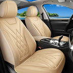 for Subaru Ascent 2019-2025 2026 Car Seat Covers, Full Set, Beige | Luxury Full Coverage Leather Seat Protectors, Waterproof Breathable, Non-Slip, Easy to Install, Airbag Compatible, All-Season by Unknown